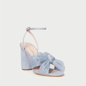 Loeffler Randall Camellia Blue Pleated Bow Heel Size 39